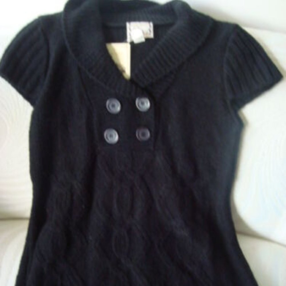 Pink Rose BLACK TUNIC SWEATER